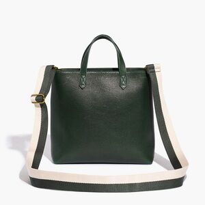 Madewell the zip top transport crossbody bag in color forest come with 2 straps